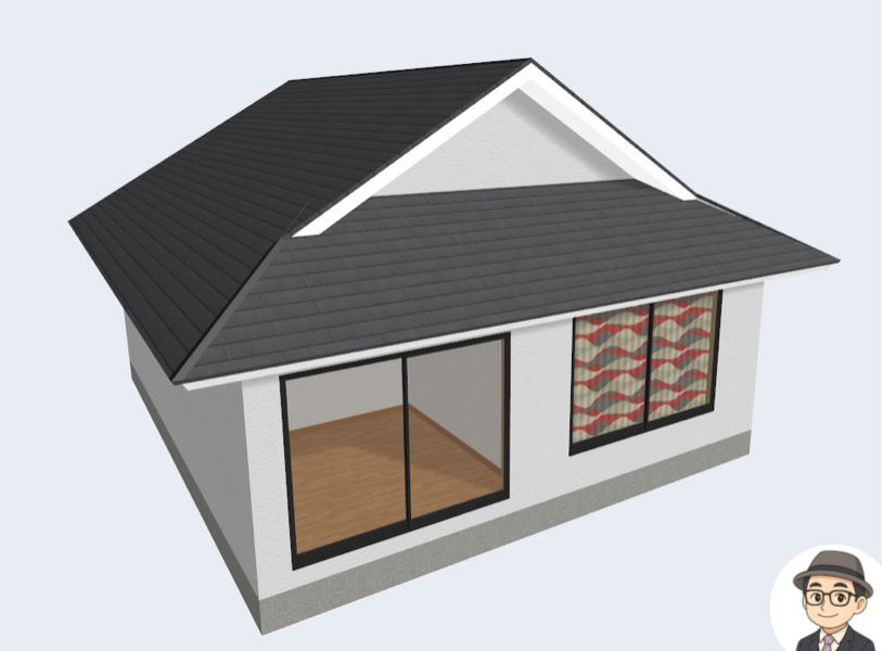 手動屋根機能で作った入母屋屋根