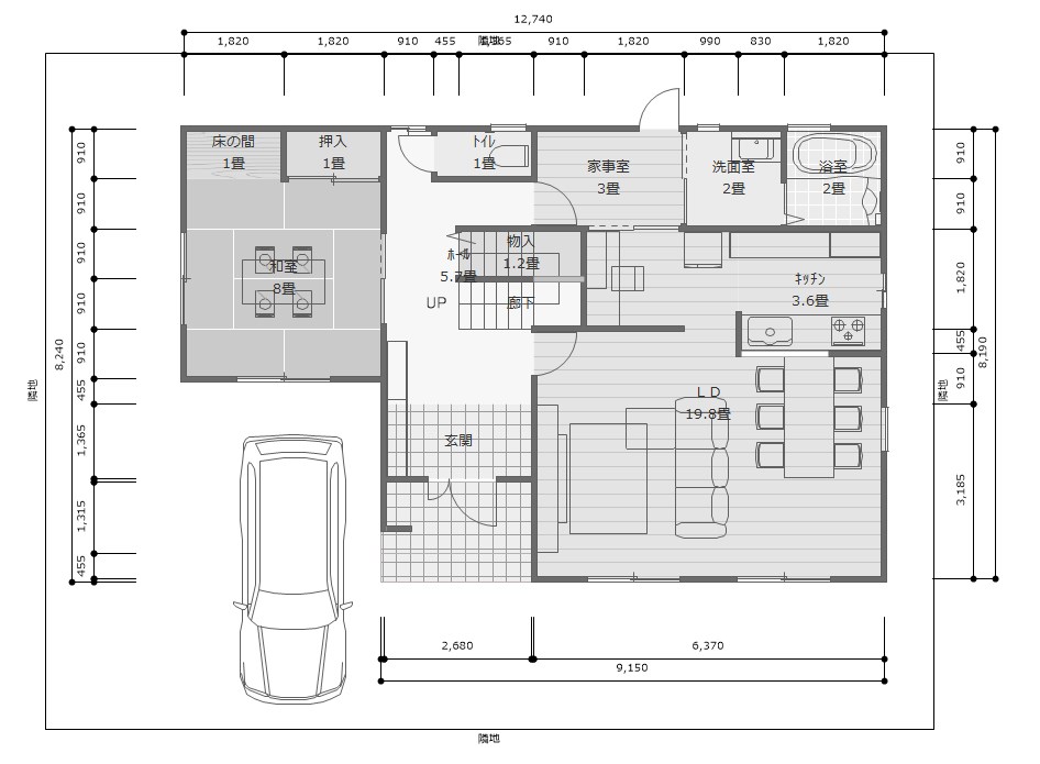 マイホームデザイナーで作成した間取り図