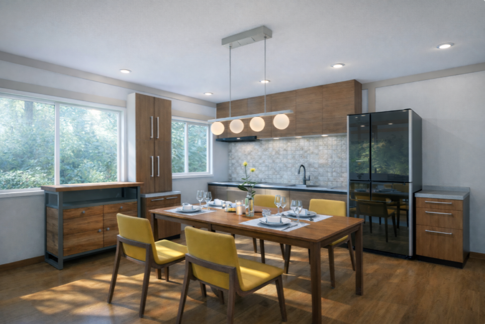 プロンプトで朝のイメージにしたパース